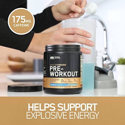 Optimum Nutrition Gold Standard Pre-Workout, Vitamin D for Immune Support, with Creatine, Beta-Alanine, and Caffeine for Energy, Keto Friendly, Blueberry Lemonade, 30 Servings (Packaging May Vary)