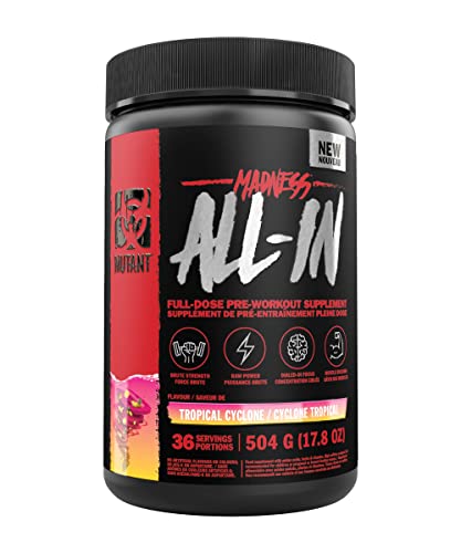 Mutant | Madness and Madness All-in | Double Pre-Workout Bundle | Fruit Punch and Melon Candy | Branded Stainless Steel Shaker | 30 Serving + 18 Serving