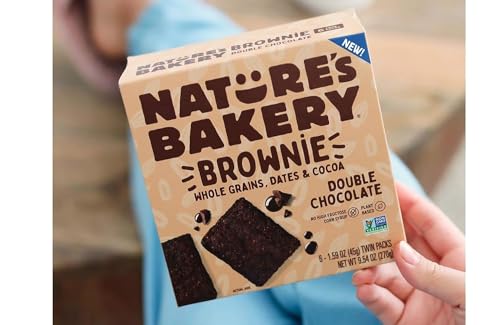 Nature’s Bakery Double Chocolate Brownie Bars, Whole Grains, Dates, and Cocoa, Plant Based, Dairy-Free, Snack Bar, 1 box with 12 Twin Packs (12 Twin Packs)