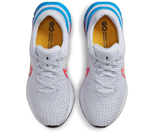 Nike React Infinity Run Flyknit 3 Women's Road Running Shoes (us_Footwear_Size_System, Adult, Women, Numeric, Medium, Numeric_8_Point_5) Grey/Red/Blue 8.5