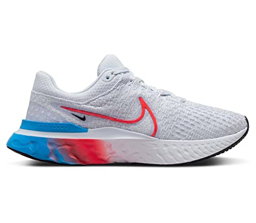 Nike React Infinity Run Flyknit 3 Women's Road Running Shoes (us_Footwear_Size_System, Adult, Women, Numeric, Medium, Numeric_8_Point_5) Grey/Red/Blue 8.5
