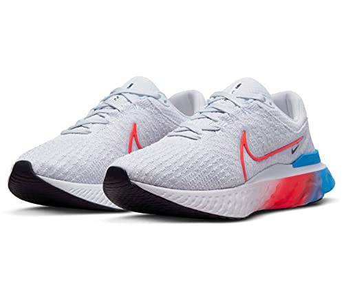 Nike React Infinity Run Flyknit 3 Women's Road Running Shoes (us_Footwear_Size_System, Adult, Women, Numeric, Medium, Numeric_8_Point_5) Grey/Red/Blue 8.5