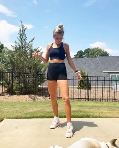 TomTiger Yoga Shorts for Women Tummy Control High Waist Biker Shorts Exercise Workout Butt Lifting Tights Women's Short Pants (Black, XS)