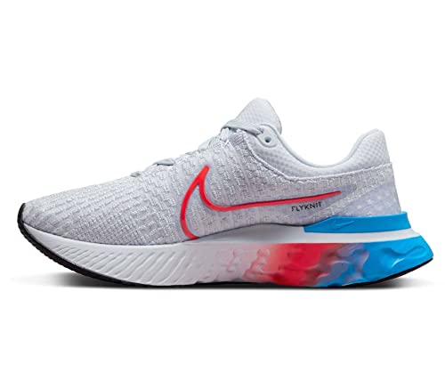 Nike React Infinity Run Flyknit 3 Women's Road Running Shoes (us_Footwear_Size_System, Adult, Women, Numeric, Medium, Numeric_8_Point_5) Grey/Red/Blue 8.5