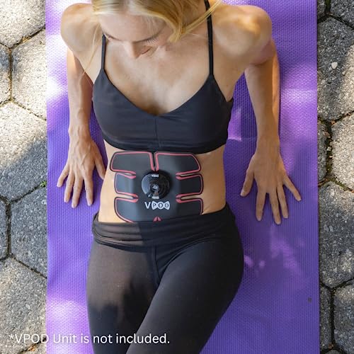VPOD Wireless Tens Unit Muscle Stimulator Electrode Pads for Abs Strength and Abdominal Definition - Large- Pod Sold Separately