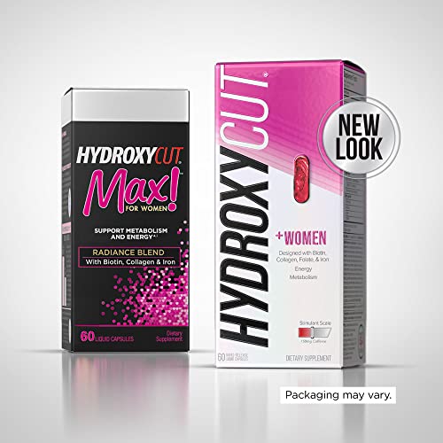 Hydroxycut + Women Pills with Biotin & Collagen | Hair Nails and Skin Vitamins | Iron Supplement | Energy Pills, 60 Count (2 Pack)