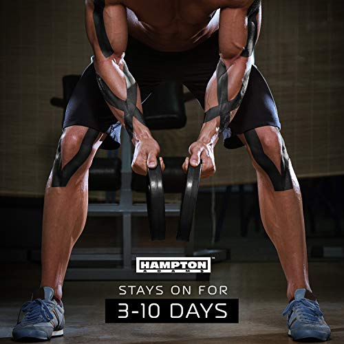 (135 Feet) Bulk Kinesiology Tape Waterproof Roll Sports Therapy Support for Knee, Muscle, Wrist, Shoulder, Back/Original Uncut Premium Therapeutic Elastic & Hypoallergenic Cotton - (Black)