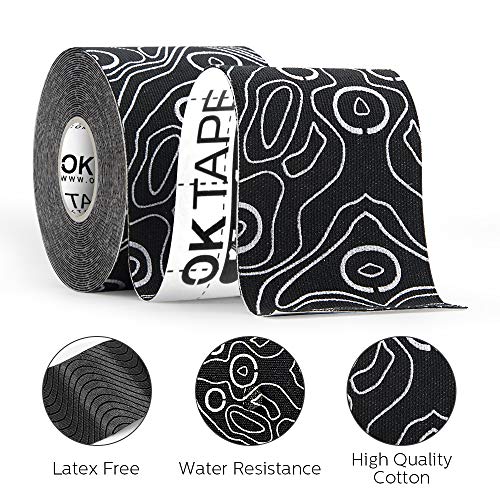 OK TAPE PRO Kinesiology Tape, 2inch x Long Roll 16ft Free Cut Tape, Elastic Athletic Tape Therapeutic Latex Free, Yellow+Green