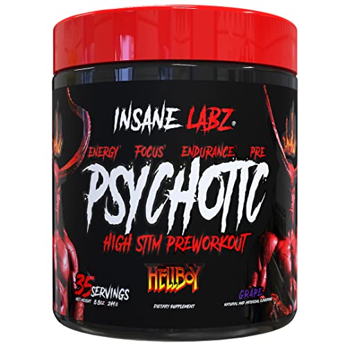 Insane Labz Hellboy Edition, High Stimulant Pre Workout Powder and NO Booster with Beta Alanine, L Citrulline, and Caffeine, Boosts Focus, Energy, Endurance, Nitric Oxide Levels, 35 Srvgs