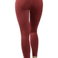 90 Degree By Reflex Power Flex Yoga Pants - High Waist Squat Proof Ankle Leggings with Pockets for Women - Burnt Raspberry - Small