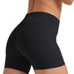 keriffe Womens Crossover Biker Shorts 5" High Waisted Yoga Workout Athletic Running Spandex Shorts Black