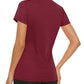 MAGCOMSEN Running Shirts for Women Dry Fit Shirts Short Sleeve Sports Active Shirts Gym Workout Tops Rash Guard Women Fitness T-Shirts Wine Red,S