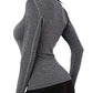 NELEUS Women's 3 Pack Dry Fit Athletic Compression Long Sleeve T Shirt,Black,Grey,White,Small