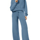 XIEERDUO Lounge Sets For Women 2 Piece Long Pants Sweatshirt Fall Winter Outfits Haze Blue S