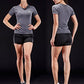 NELEUS Women's 3 Pack V Neck Workout Compression Shirt,8016,Black,Grey,Navy Blue,3XL
