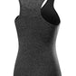 NELEUS Women's 3 Pack Compression Workout Long Tank Top,Black,Grey,White,3XL