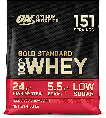 Optimum Nutrition Gold Standard 100% Whey Protein Powder, Vanilla Ice Cream, 10 Pound (Packaging May Vary)