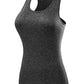 NELEUS Women's 3 Pack Compression Workout Long Tank Top,Black,Grey,White,3XL