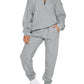 Aleumdr 2 Piece Sweatsuit Outfits for Women Jogging Sets Casual Long Sleeve Half Zip Pullover Drawstring Jogger Lounge Tracksuit Gray Medium