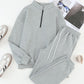 Aleumdr 2 Piece Sweatsuit Outfits for Women Jogging Sets Casual Long Sleeve Half Zip Pullover Drawstring Jogger Lounge Tracksuit Gray Medium