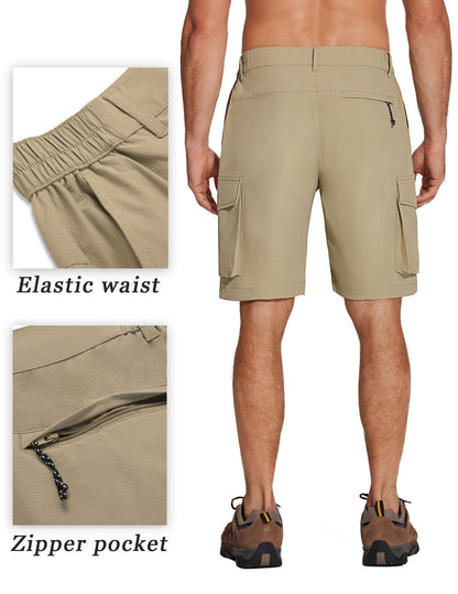 COOFANDY Mens Hiking Shorts Quick Dry Cargo Shorts Lightweight Work Shorts Big and Tall Summer Shorts for Fishing Khaki