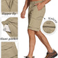 COOFANDY Mens Hiking Shorts Quick Dry Cargo Shorts Lightweight Work Shorts Big and Tall Summer Shorts for Fishing Khaki